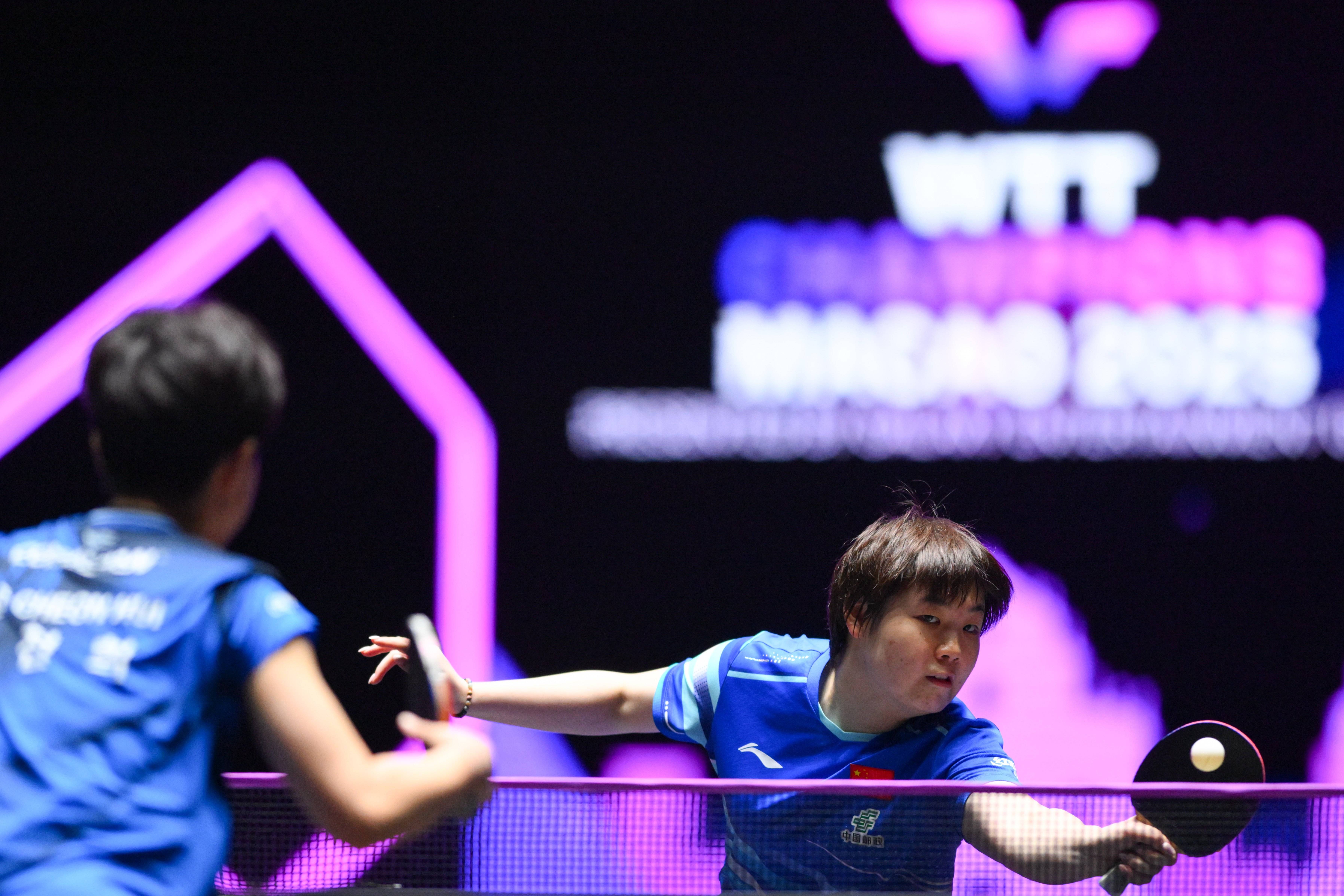 (体育)乒乓球——WTT澳门冠军赛:蒯曼晋级女单16强